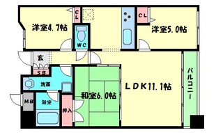 アーデンタワー新町の物件間取画像